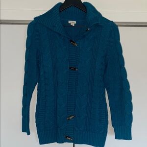 L.L. Bean Women's Blue Cable Knit Sweater